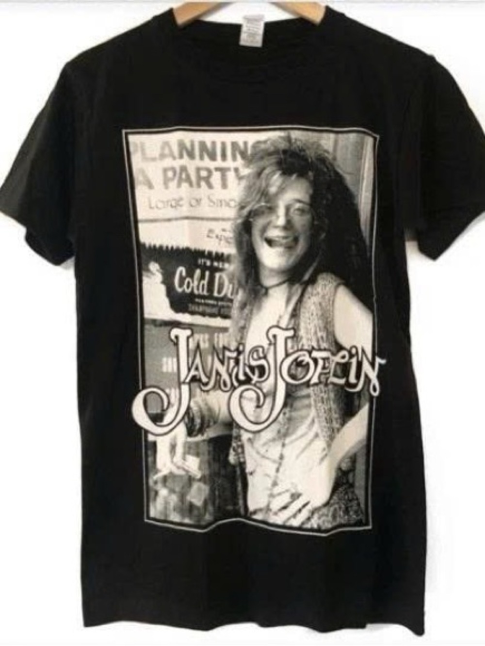 Black Short Sleeve Janis Joplin Graphic Tee